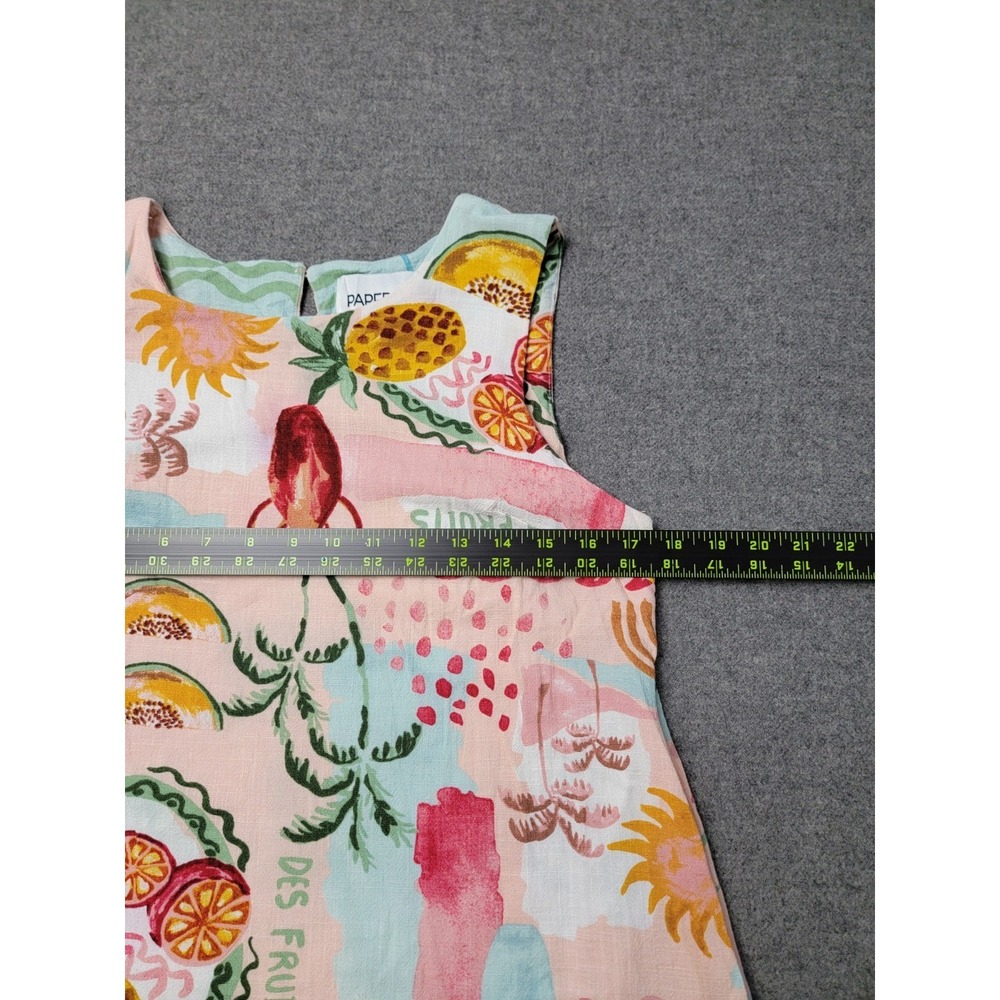 Paper Heart Womens Dress Size M Sleeveless Fruit Print Linen Blend Casual - Picture 5 of 10